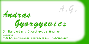 andras gyorgyevics business card